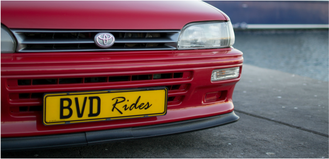 BVD Rides Toyota Corolla red